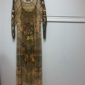 Johnny Was Scoop Neck Long Sleeve Dress